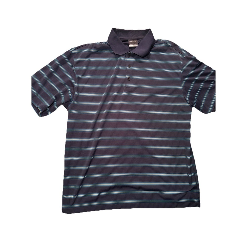 Men's Nike Fit Dry Golf Navy striped polo size L